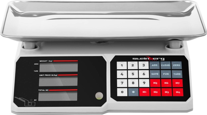 Produktbild Steinberg Kontrollwaage LCD Profi Ladenwaage Preiswaage 30Kg 1G Marktwaage Tischwaage