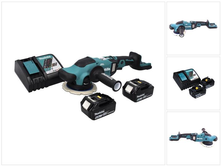Actual product image Makita DPO 600 RG Battery Eccentric Polisher 18 V 150 mm XPT Brushless + 2x Battery 6.0 Ah + Charger (Eccentric polisher)