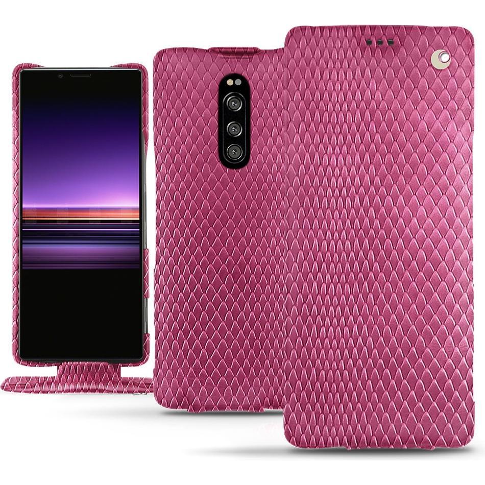 Noreve Lederschutzhülle vertikal (Sony Xperia 1), Smartphone Hülle, Rosa