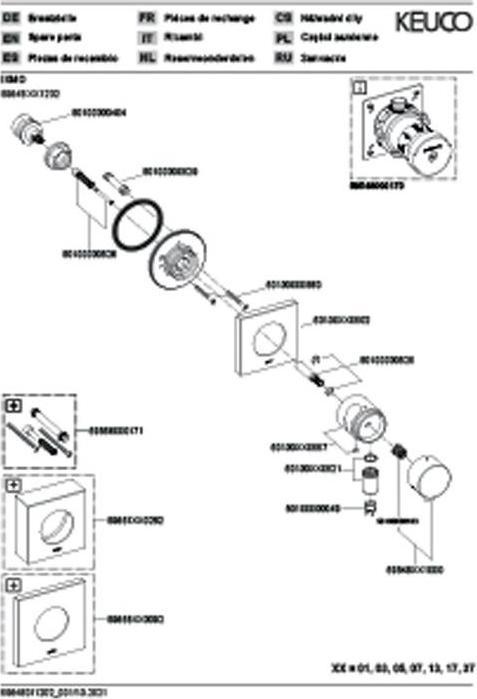 Actual product image Keuco IXMO UP diverter valve f 3 verb rosette angular vc
