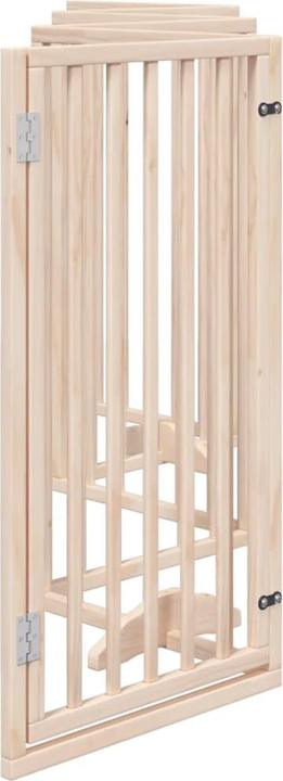 Produktbild VidaXL Hundetor mit Tür Faltbar Hundegitter Schutzgitter 6-tlg. Pappelholz (6 cm)