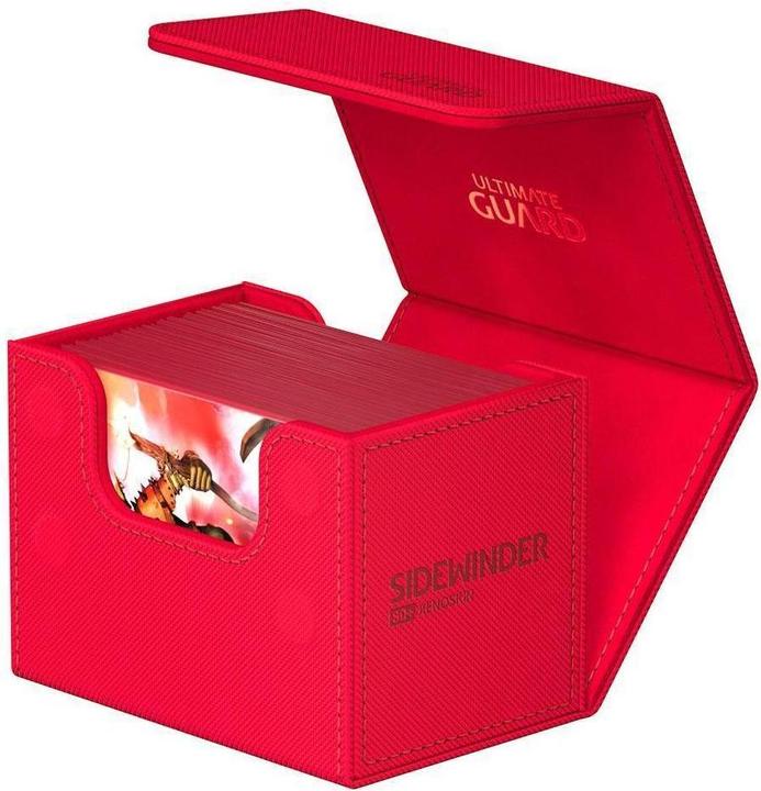 Actual product image Ultimate Guard Card Box XenoSkin Sidewinder Monocolor 80+ Red