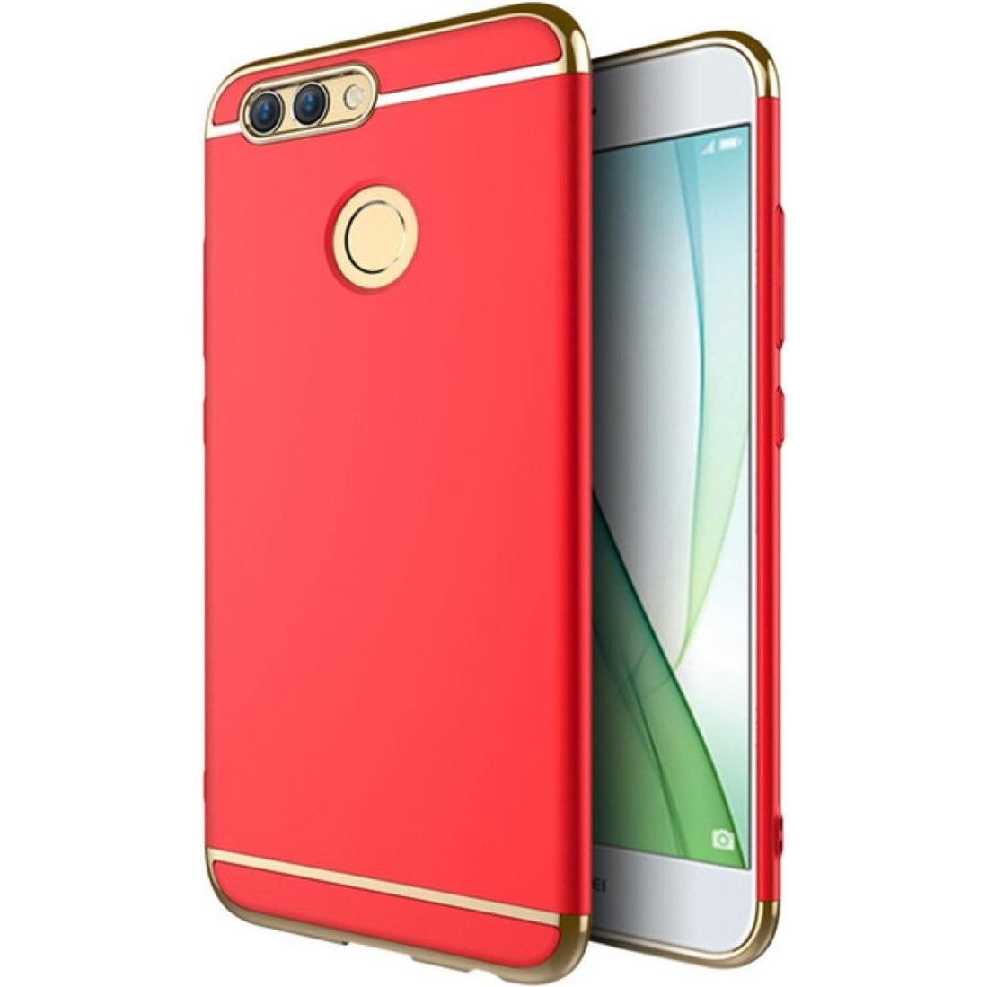 König Design Huawei Nova 2 Plus Hülle Case Handy Cover Schutz Tasche Schutzhülle Bumper Rot (Huawei Nova 2 Plus), Smartp...