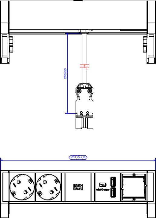 Produktbild Bachmann DESK 2 Verlängerungsschnur (5x, CEE 7/3)