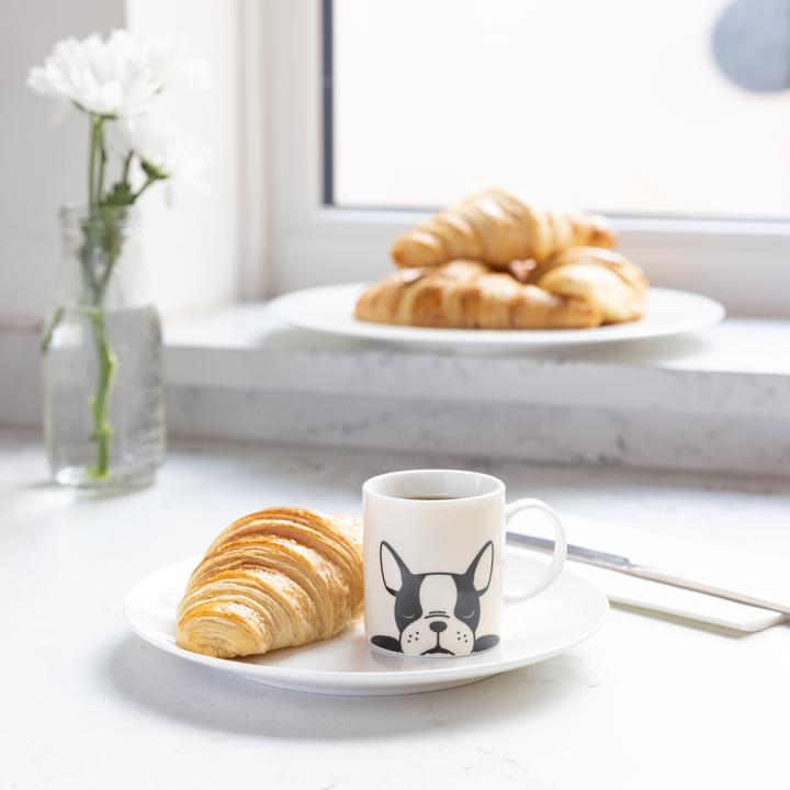 Actual product image Kitchen Craft KitchenCraft Porcelain Espresso Cup, French Bulldog Design, 80ml, Labelled