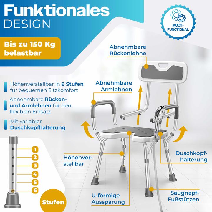 Produktbild Kesser Duschhocker mit Lehne (150 kg)