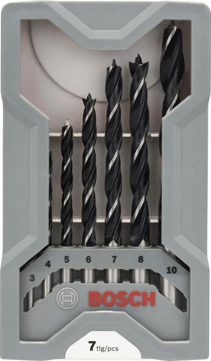 Actual product image Bosch Professional Zubehör PRO Wood twist drill set. 7 pcs. (8 mm, 10 mm, 4 mm, 3 mm, 5 mm, 6 mm, 7 mm)
