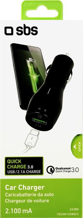Produktbild SBS Ladegerät für Kfz mit USB-Ausgang mit 2.100 mA