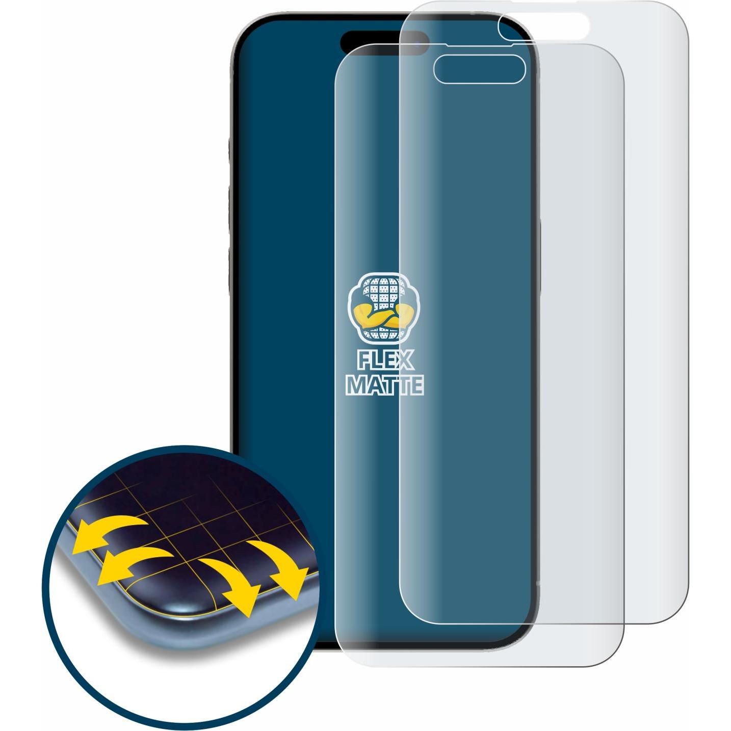 Thumbnail - BROTECT Full-Cover Displayschutz Matt (2 Stück, Apple iPhone 15), Smartphone Schutzfolie, Grau