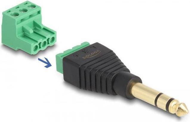 Actual product image Delock Adapter terminal block > jack 6.35mm plug 3 pin (Jack adapter)