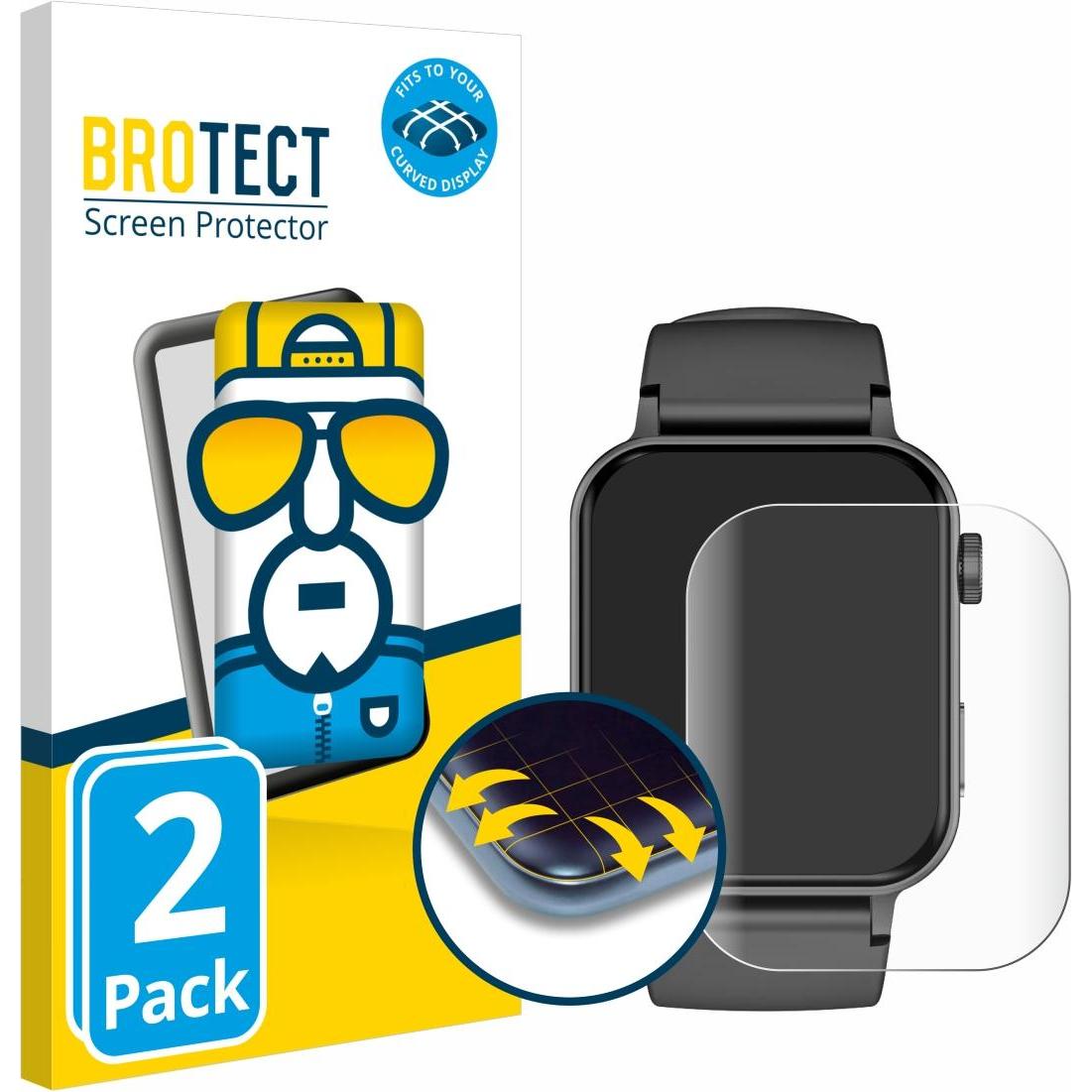 BROTECT Fullscreen Schutzfolie Displayschutz Folie Klar Transparent, Smartwatch Schutzfolie, Transparent