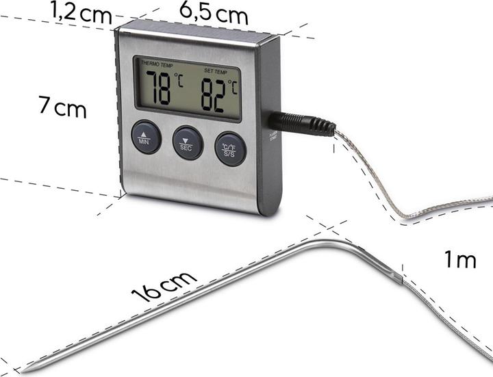 Produktbild Xavax Back-/Bratenthermometer Digitales Bratenthermometer mit Timer, Kabelsensor