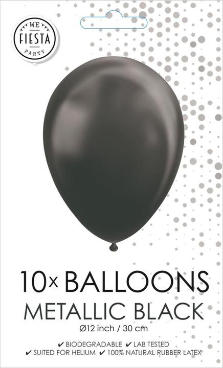 Immagine prodotto Globos Europe Palloncini neri metallizzati da 30 cm, 10 pezzi. (10 x)