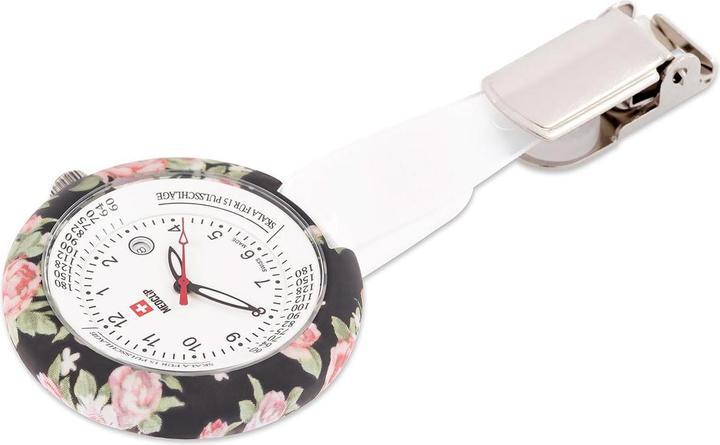 Produktbild Schwesternuhr SWISS MedClip Sonderedition Flowers
