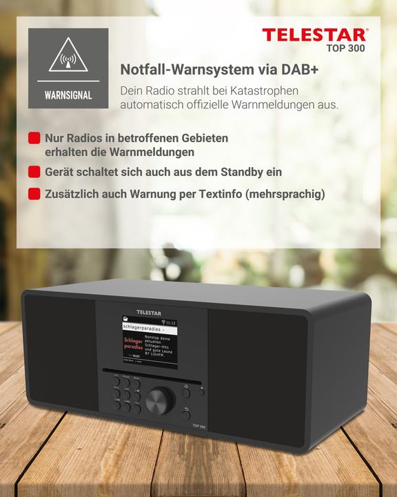 Actual product image Telestar Top 300 (Web radio, DAB+, VHF, FM, Bluetooth, Wi-Fi)