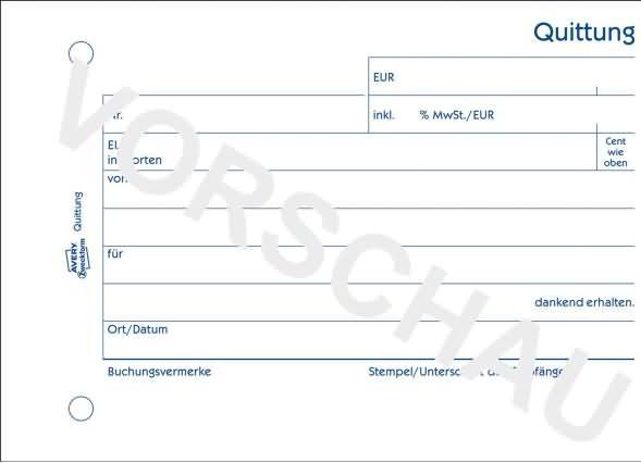 Produktbild Avery RecyclingÂ Quittung inkl. MwSt. (100 x)
