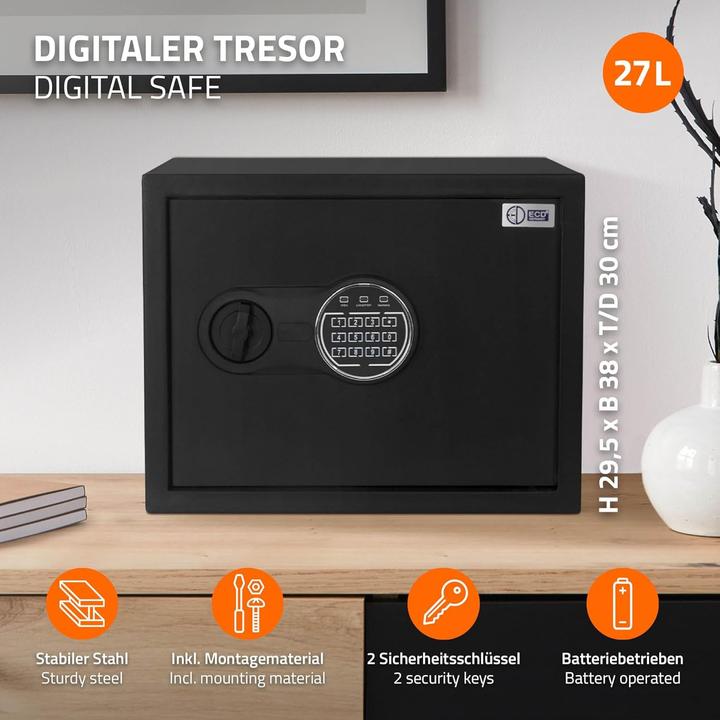 Actual product image ECD Germany Feuerschutztresor (27 l)