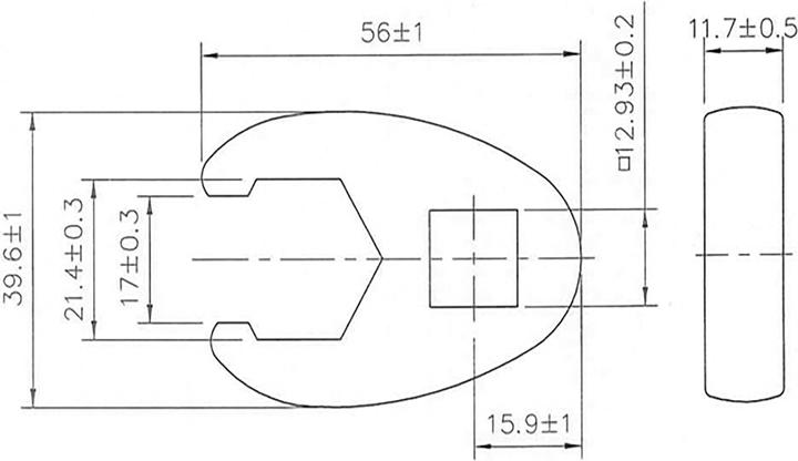 Actual product image BGS Crowfoot Spanner 12.5 mm (1/2") Drive 21 mm (21 mm)