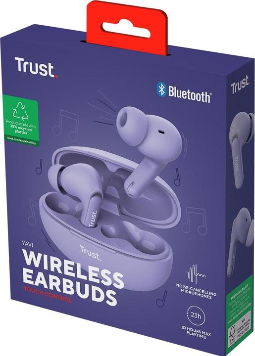 Produktbild Trust Yavi Bt Enc Earbuds Purple (ANC, 23 h, Kabellos)