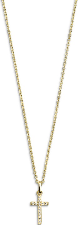 Immagine prodotto Xenox Collana croce classica moderna (Argento 925, Con pietra/e, Dorato, 40 - 45 cm)