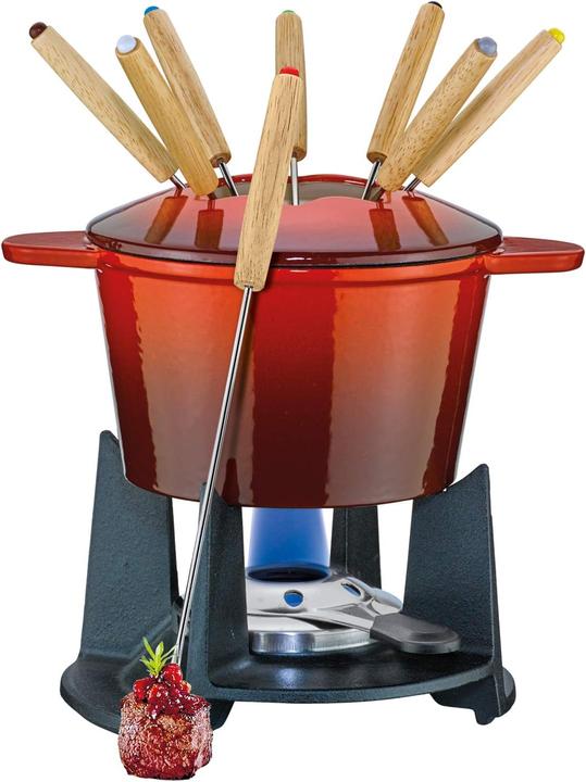 Produktbild Küchenprofi Fondue-Garnitur GRENOBLE rot 16 cm (Fondue Chinoise, Käsefondue)