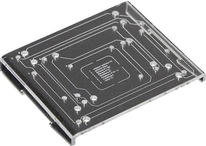 Produktbild Raspberry Pi Pi® Halterung Acryl RB-DIN RAIL Arduino, Banana Pi, Cubieboard,, A, B, B+, pcDuino