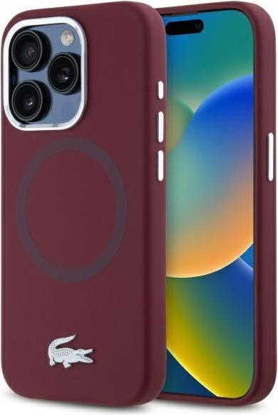 Image du produit Lacoste LCHMP15XSMAR iPhone 15 Pro Max 6.7" bordeaux hardcase Silicone Croco Logo MagSafe (Apple iPhone 15 Pro Max)