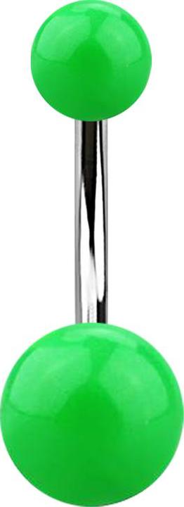Immagine prodotto Star Piercing Banana argento con due palline verdi (senza ottone, Acciaio chirurgico 316L, Materiale sintetico)
