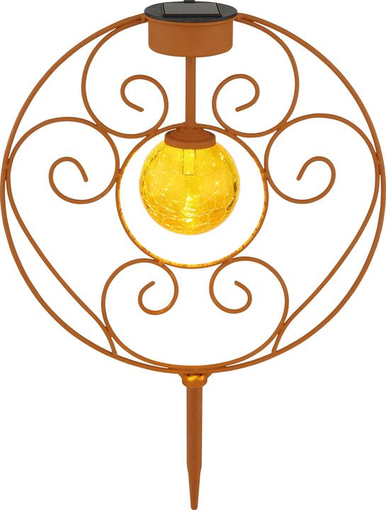 Actual product image Globo Solar Light Metal Rust Color, 1xled (IP44)