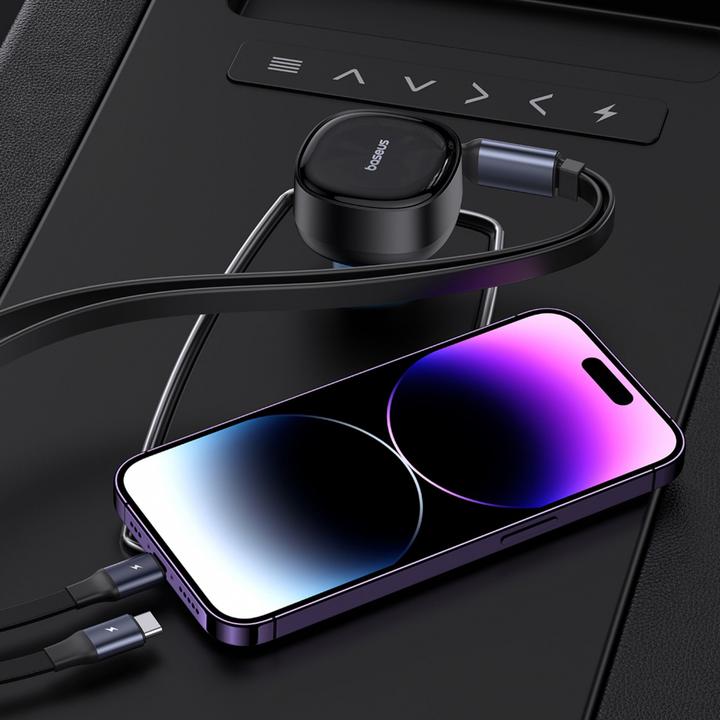 Image du produit Baseus Car Charger Enjoyment USB-C with USB-C cable and Lightning  60W