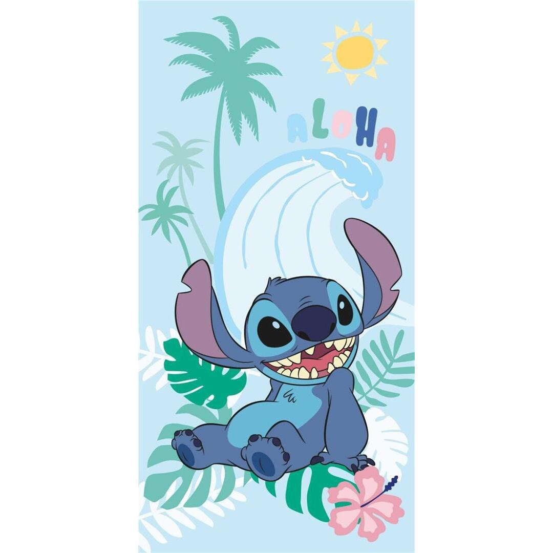 Aymax, Strandtuch, LILO & STITCH - Aloha - Serviette de Plage 100% Coton - 70x140cm (70 x 140 cm)