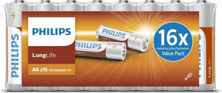 Actual product image Philips Longlife AA battery, 16pcs. (16 pcs., AA)