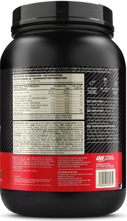 Produktbild Optimum Nutrition 100% Whey Gold Standard (Chocolate, Peanut Butter, 1 Stk., 908 g)