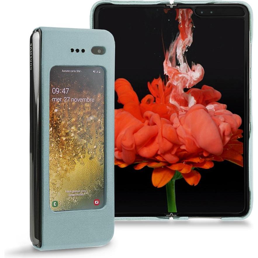 Noreve Lederschutzhülle (Samsung Galaxy Fold), Smartphone Hülle, Blau