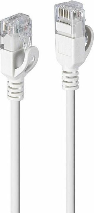 Actual product image Lindy 0.5m Cat.6A U/UTP Ultra Slim network cable, grey RJ45 plug, 500MHz, copper, 28AWG (U/UTP, CAT6a, 0.50 m)