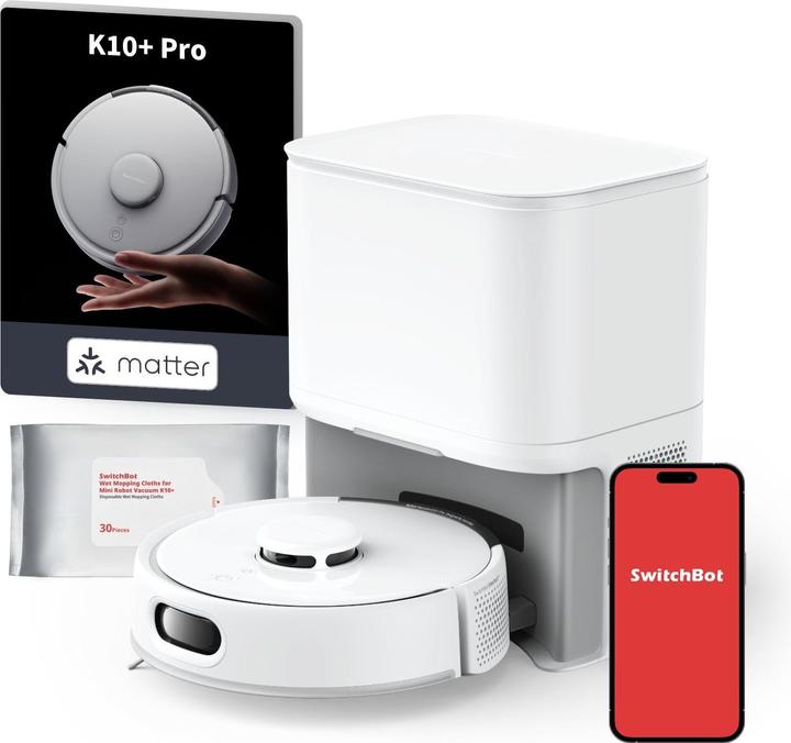 Image du produit SwitchBot Mini-robot d'aspiration K10+ Pro Robot d'aspiration avec statif d'aspiration