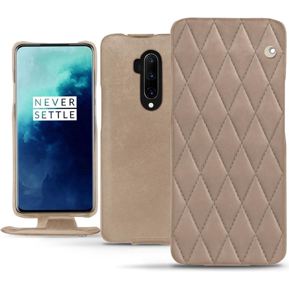 Noreve Lederschutzhülle vertikal (OnePlus 7T Pro), Smartphone Hülle, Beige