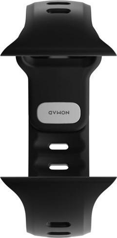 Actual product image Nomad Tempo Band 46mm Black (20 mm, compression moulded, PFAS-free FKM fluoroelastomer, CNC-milled aluminium locking pin)