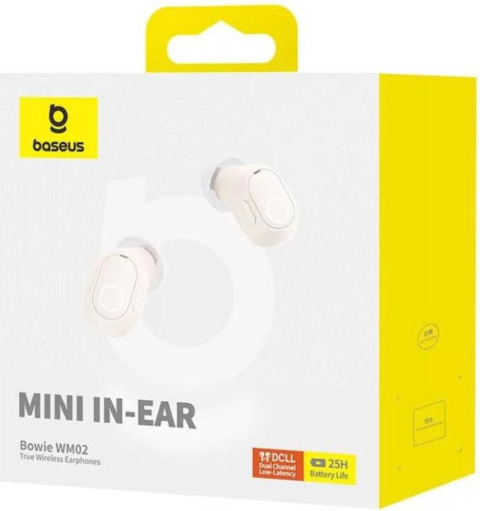 Produktbild Baseus Wireless headphones Bowie WM02 TWS, Bluetooth 5.0 (white) OS (25 h, Kabellos)