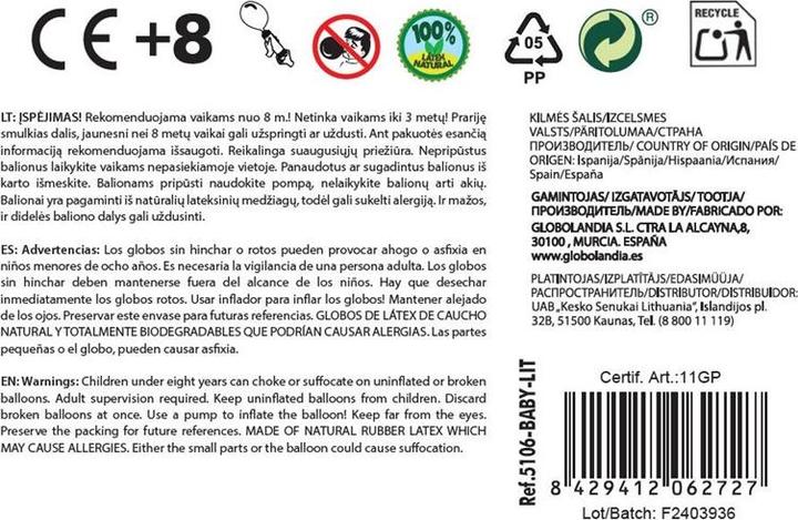 Actual product image Globolandia Balloon, various colours, D30 cm 12 pcs (12x)