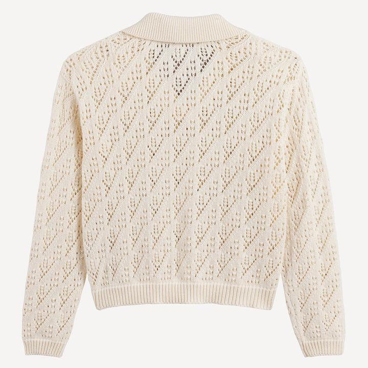 Produktbild La Redoute Collections Pullover mit Polokragen aus feinem Lochstrick (110)