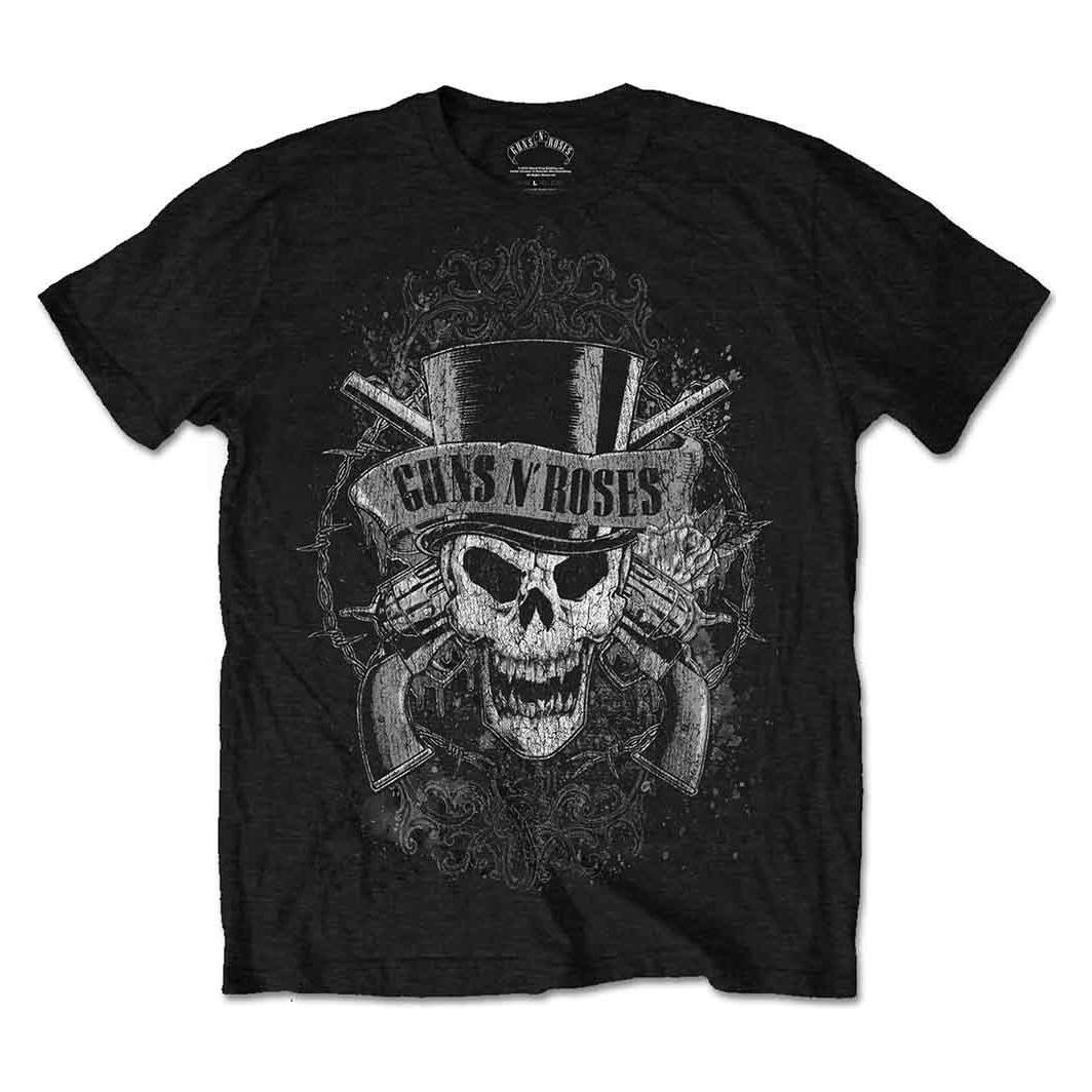 Guns N Roses, Herren, Shirts, Faded Skull, Schwarz, (M)