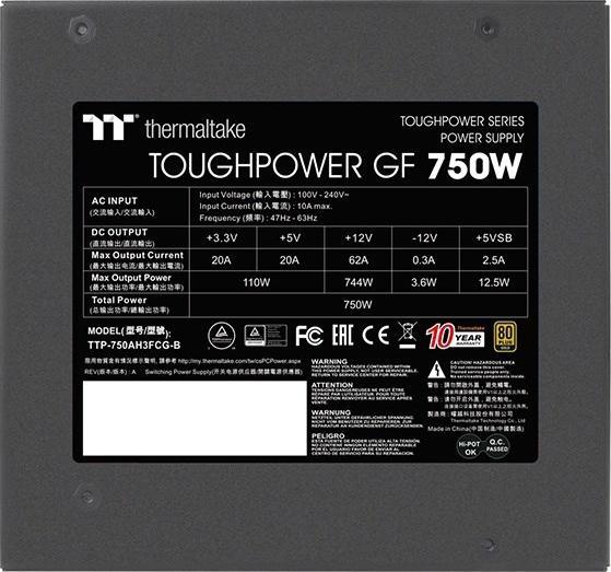 Image du produit Thermaltake TTP-750AH3FCG-B Alimentation 750 W 24 broches ATX ATX noir (750 W)