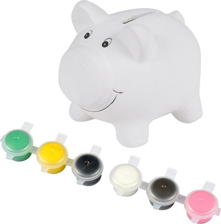 Productafbeelding Homea Keramisch spaarvarken om te beschilderen, met 6 heldere kleuren