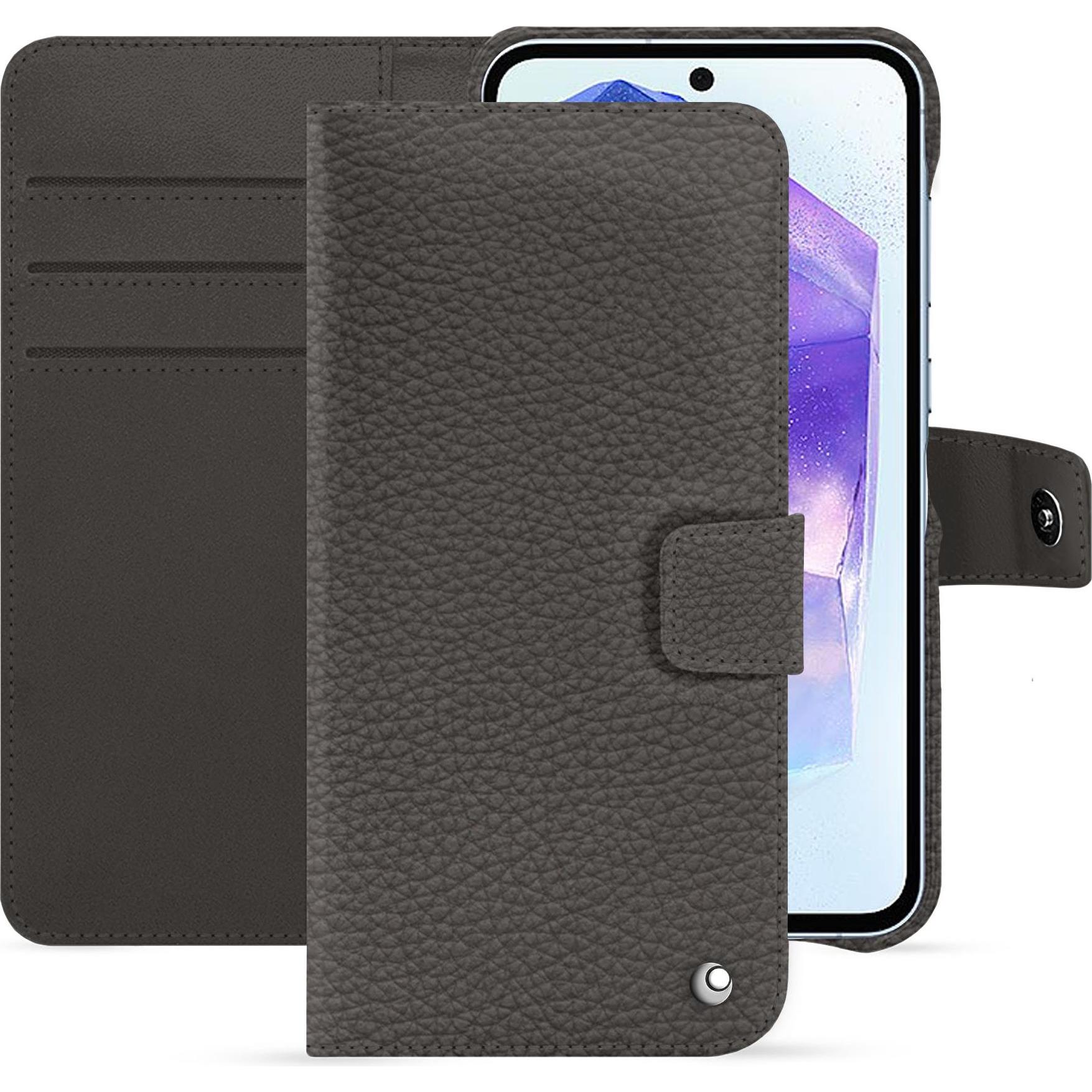 Noreve Lederschutzhülle Samsung Galaxy A55 (Samsung Galaxy A55), Smartphone Hülle, Grau