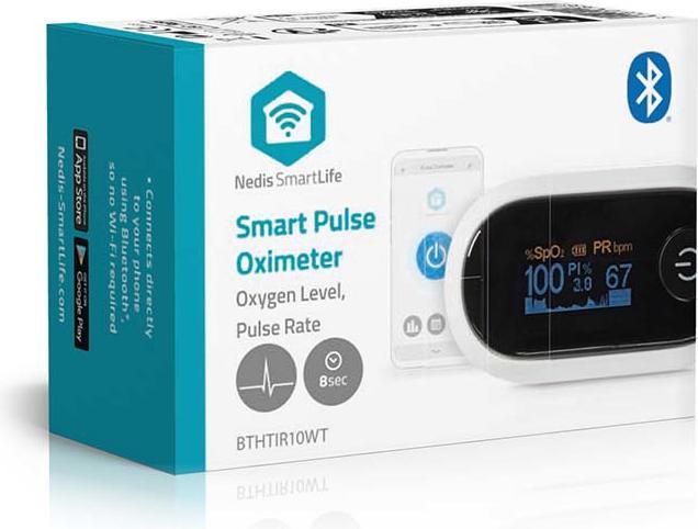 Actual product image Nedis SmartLife Pulse Oximeter | Bluetooth | OLED Display | Audible Alarm / Anti-Motion Interference