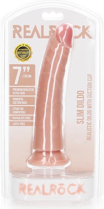 Produktbild RealRock Slim Realistic Dildo with Suction Cup - 7"/ 18 cm