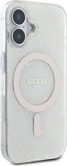 Image du produit Guess GUHMP16SH4DTEH iPhone 16 6.1" biały/white hardcase IML 4G Background MagSafe (Apple iPhone 16)