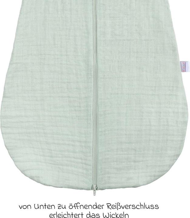 Produktbild Makian Schlafsäcke Musselin-Schlafsack - Mint - Gr. 60 cm (90 cm, 1.0 TOG, Sommer)