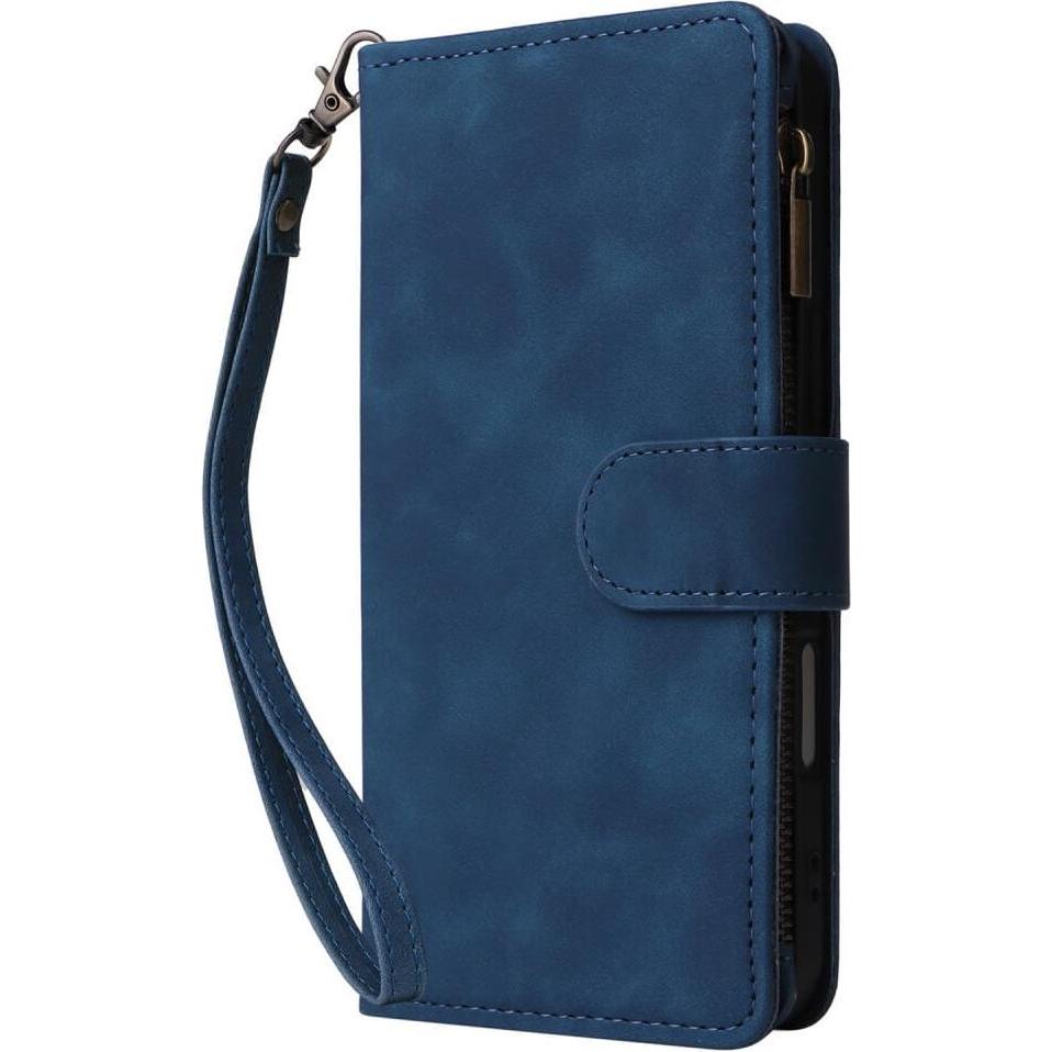 Cover-Discount iPhone 16 - Brieftaschen Hülle mit Umhängeband (Apple iPhone 16), Smartphone Hülle, Blau